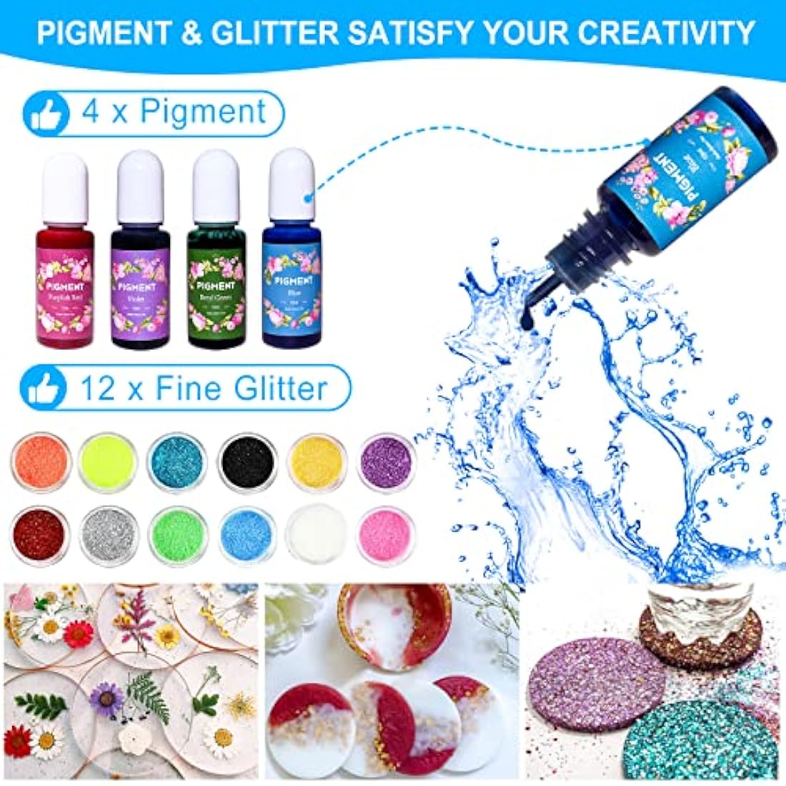 JDiction Epoxy Resin Coaster Kit | 16oz Crystal Clear DIY Starter Set