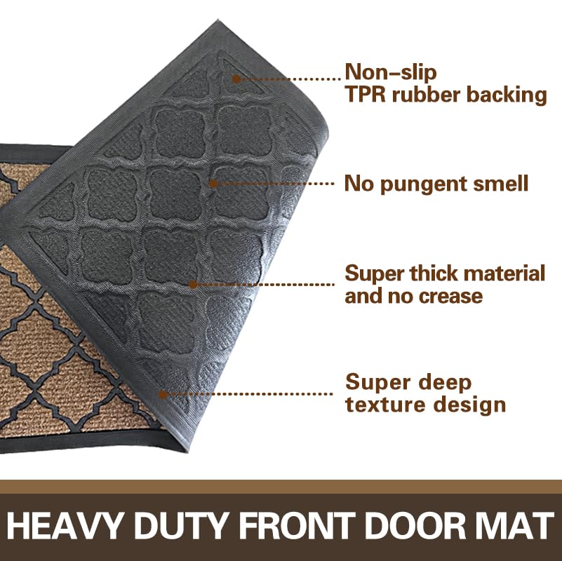 Qingbei Rina Heavy Duty Outdoor Door Mat – 80x120cm Non-Slip Entrance Mat