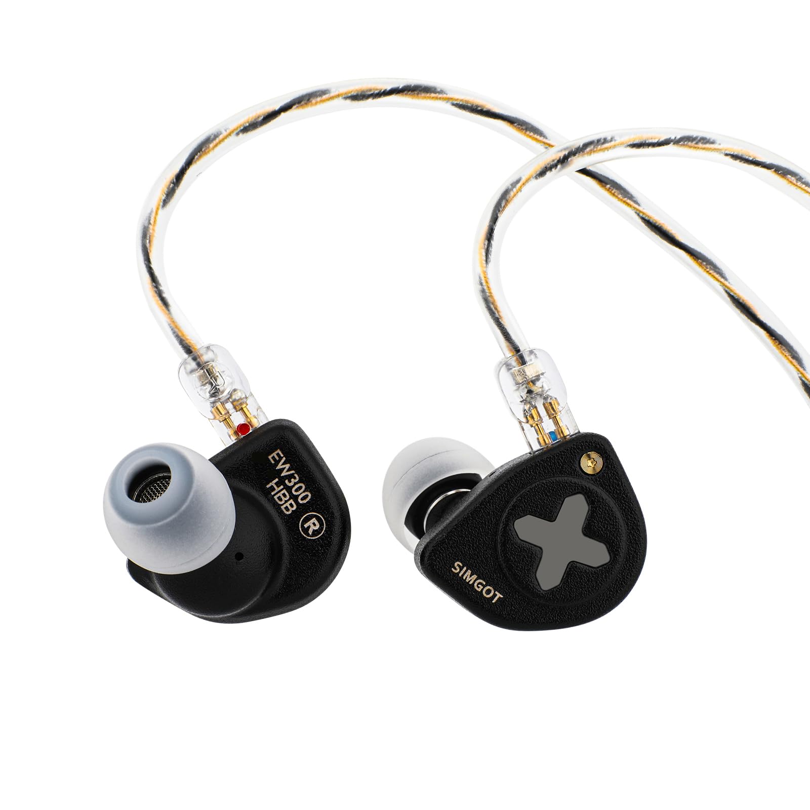 SIMGOT EW300 Hybrid IEM - Wired Gaming Earbuds with Detachable Nozzles