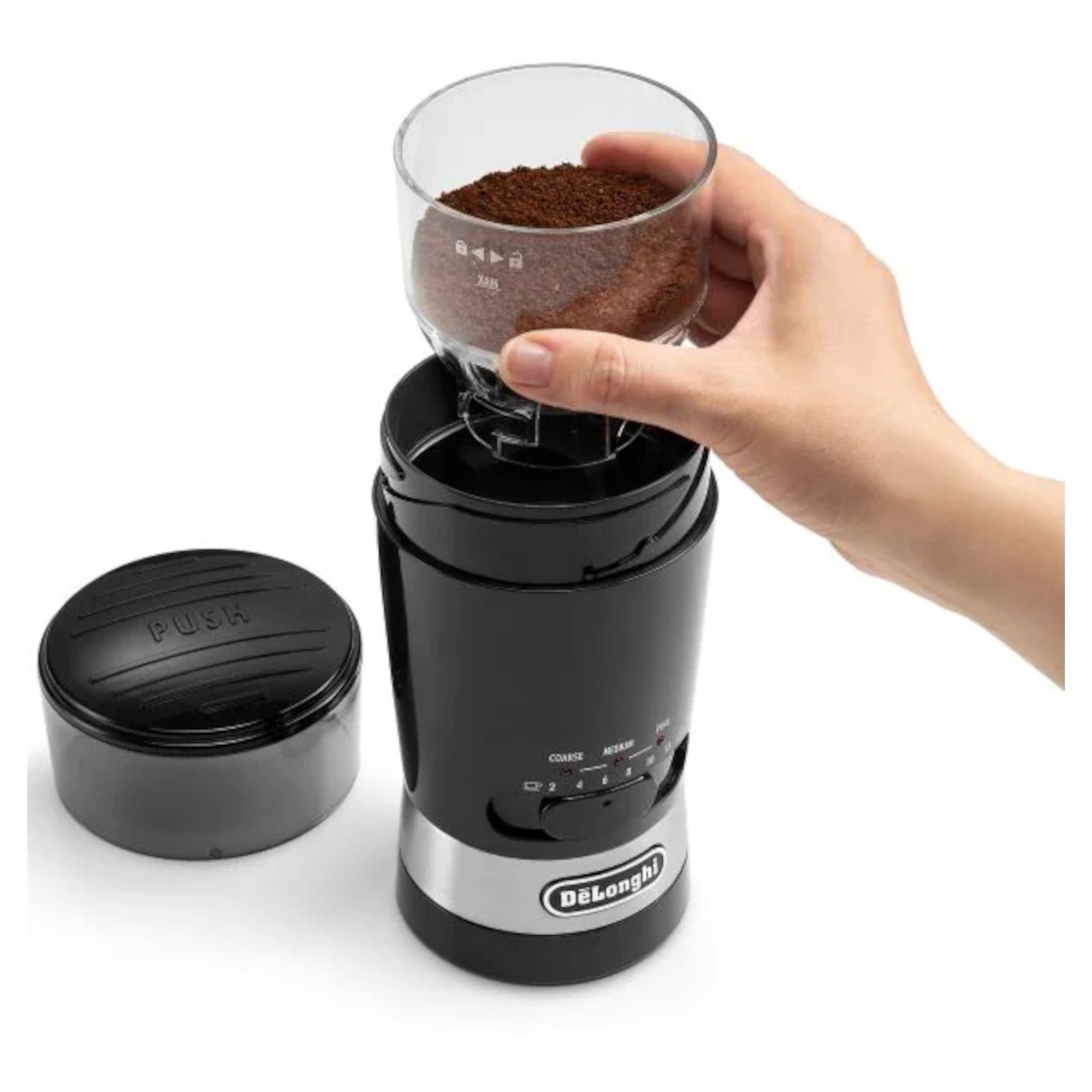 De'Longhi KG210 Electric Coffee Grinder – Stainless Steel Blade, Black