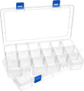 DARUITE 18 Grids Craft Storage Boxes with Compartments, Tackle Box, 2 PCS