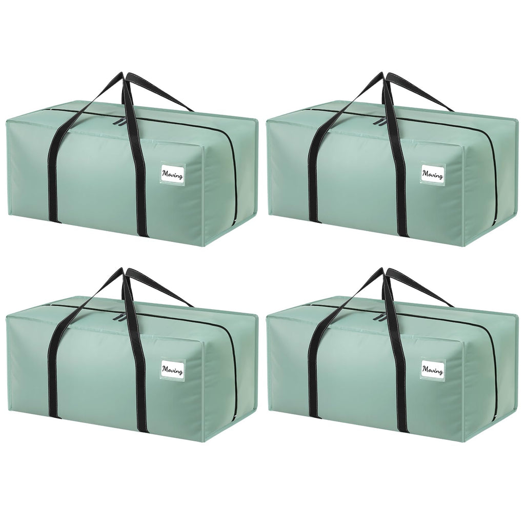 Dntorx 4 Pack 90L Moving Bags, Waterproof Storage Totes, Green