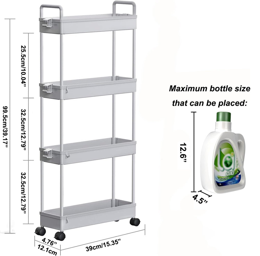 SOLEJAZZ Storage Trolley Cart Slim Rolling Cart Mobile Storage Shelving - image 2