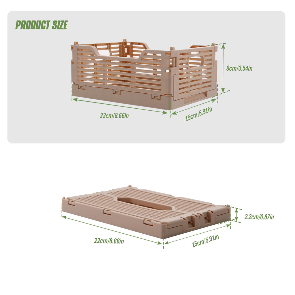 Vivikivi 2-Pack Collapsible Crates Storage Boxes, 22x15x9cm, Blue - image 2