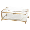 SLHEQING Gold Glass Tissue Box Holder – Rectangular Cosmetic Tissue Cover