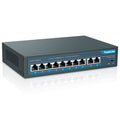 YuanLey 10 Port PoE Switch | 8 PoE+ 100Mbps & 2 Gigabit Uplink | 120W