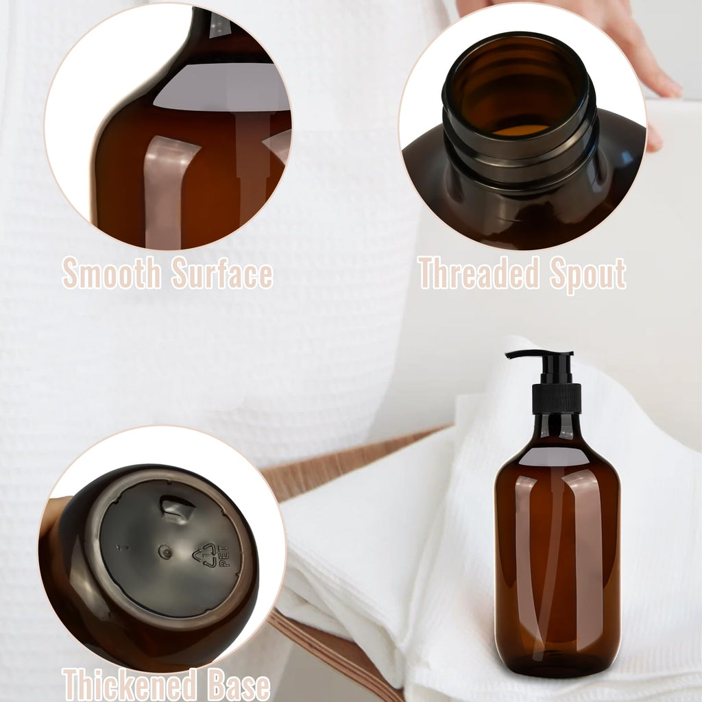 benlidoner 4 Pack Amber Soap Dispenser, 500ml Liquid Soap Dispenser