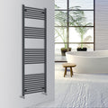 Warmehaus Straight Bathroom Heated Towel Rail Warmer 1800x600mm Anthracite