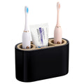 Shinowa Resin Toothbrush Holder | Marble & Bamboo Bathroom Organizer