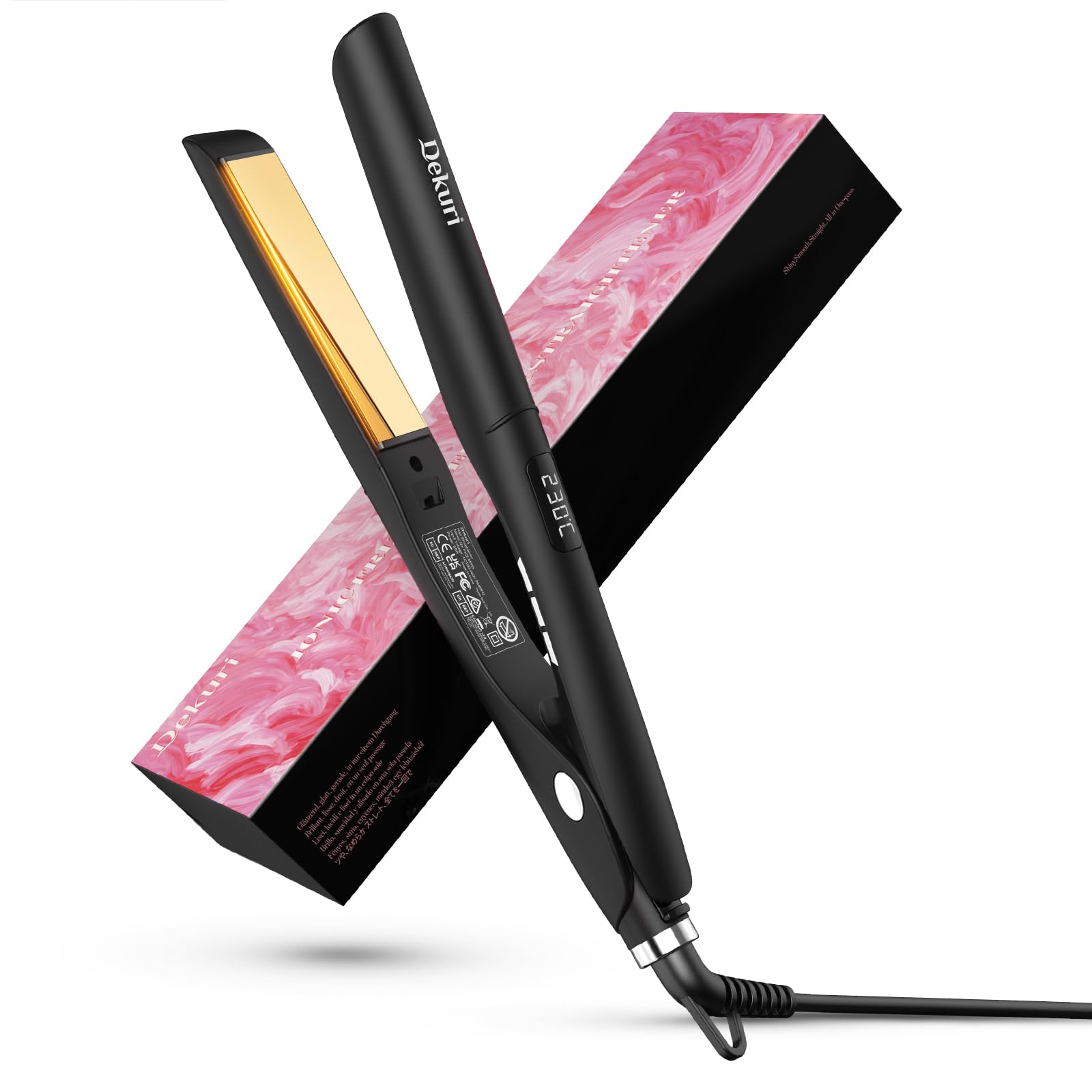 Dekuri 2-in-1 Hair Straightener and Curler | Titanium Ionic Flat Iron