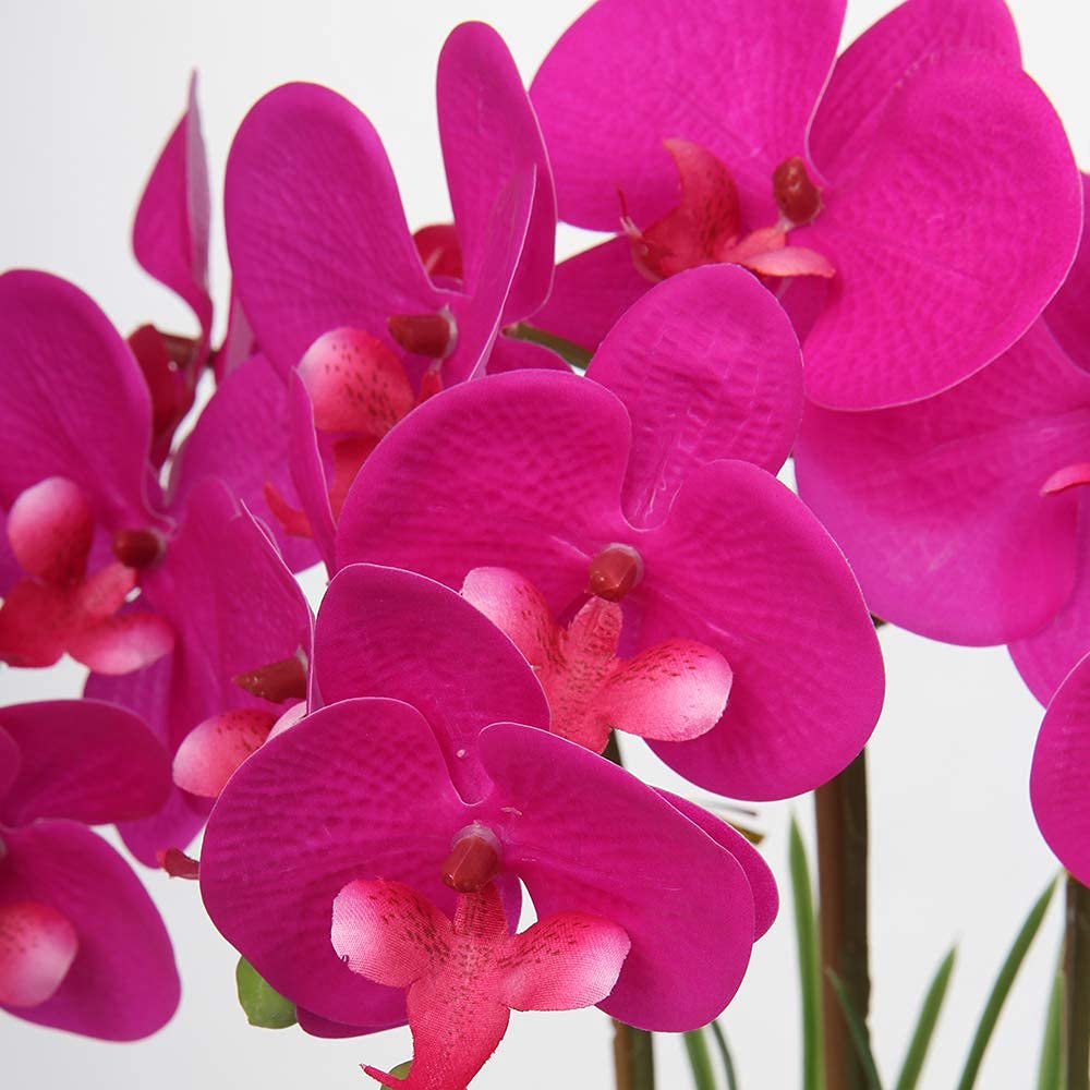 17" Real Touch Artificial Phalaenopsis Orchid in Silver Pot