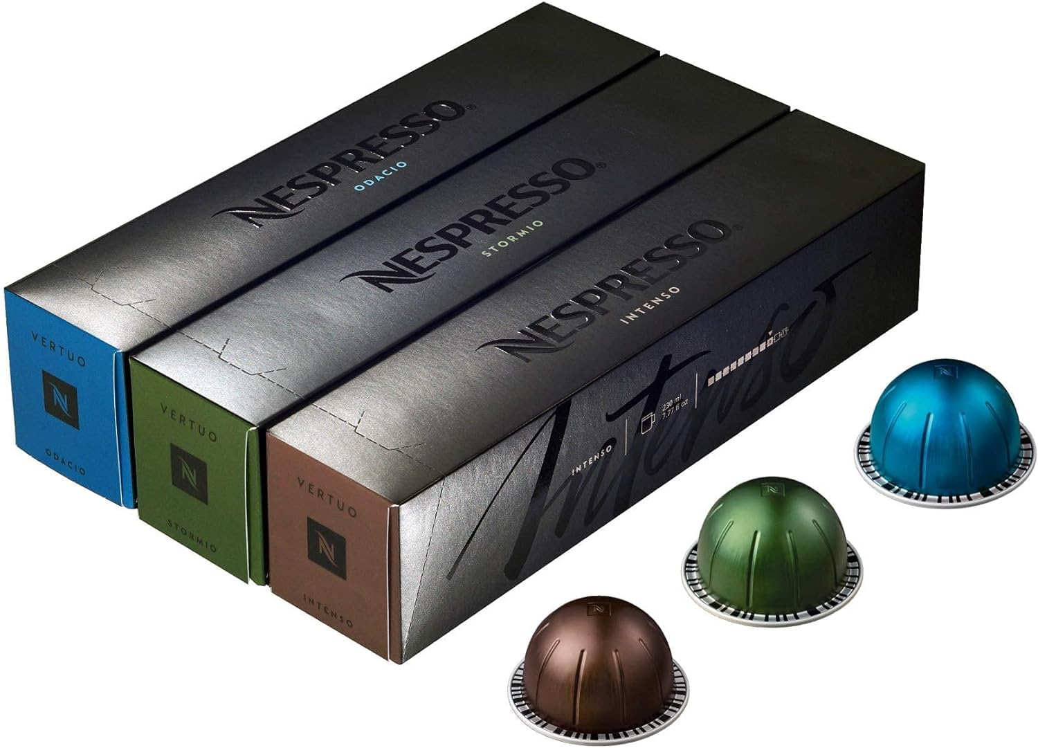 Nespresso Vertuo Intense Coffee Pods - Intenso & Stormio - 30 Capsules