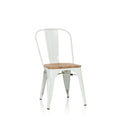 hjh OFFICE Vantaggio Comfort W 645046 Bistro Chair Metal Industrial Design Seat Stackable White/Wood