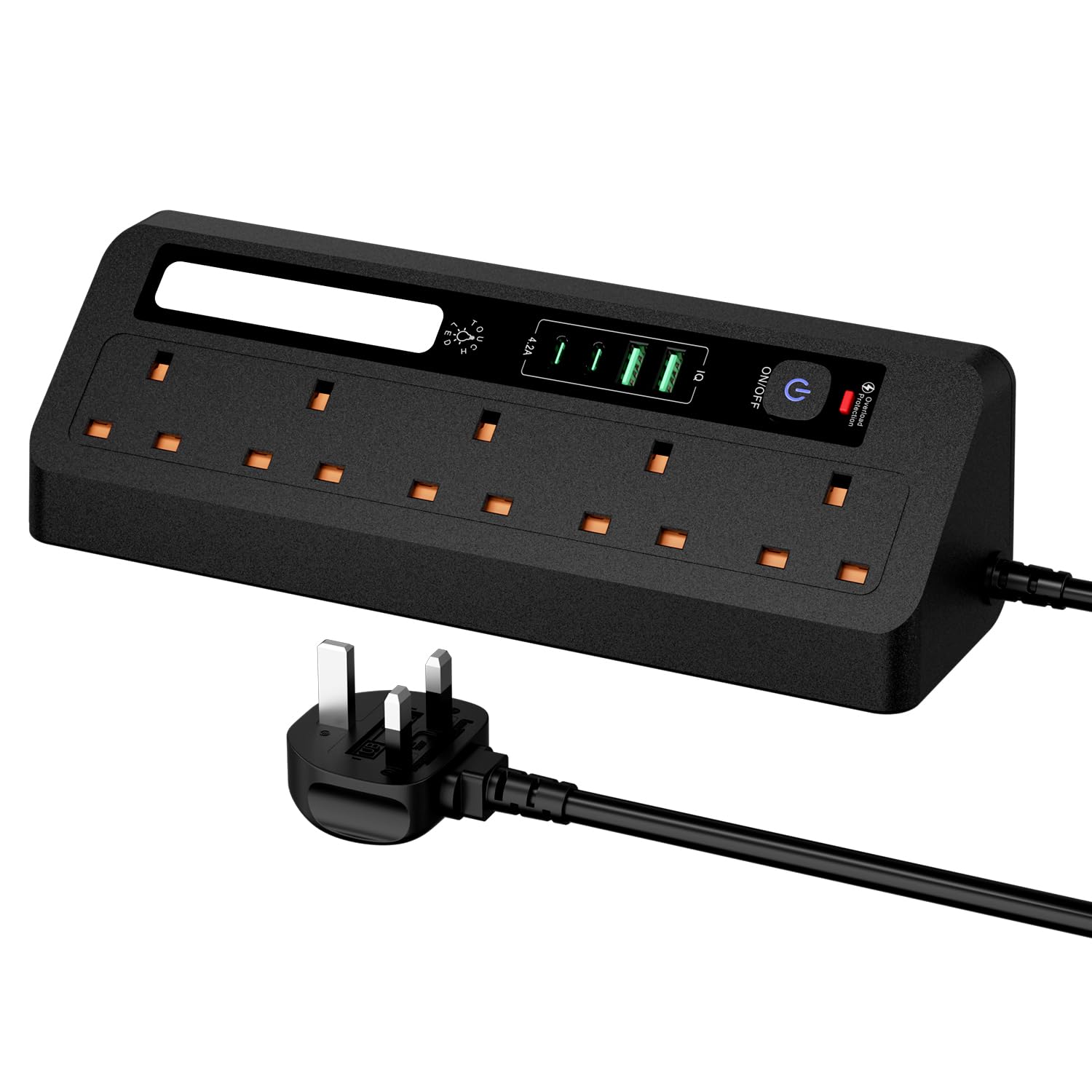 Jolof Store 5-Way Power Strip with USB-C, Surge Protector & Nightlight