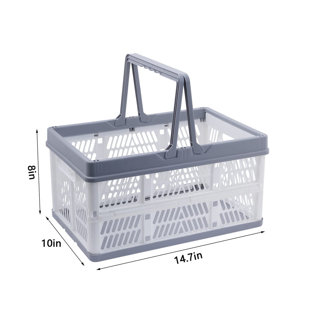 Xaztr 3 Pack Collapsible Plastic Storage Crates with Handles, Stackable - image 2