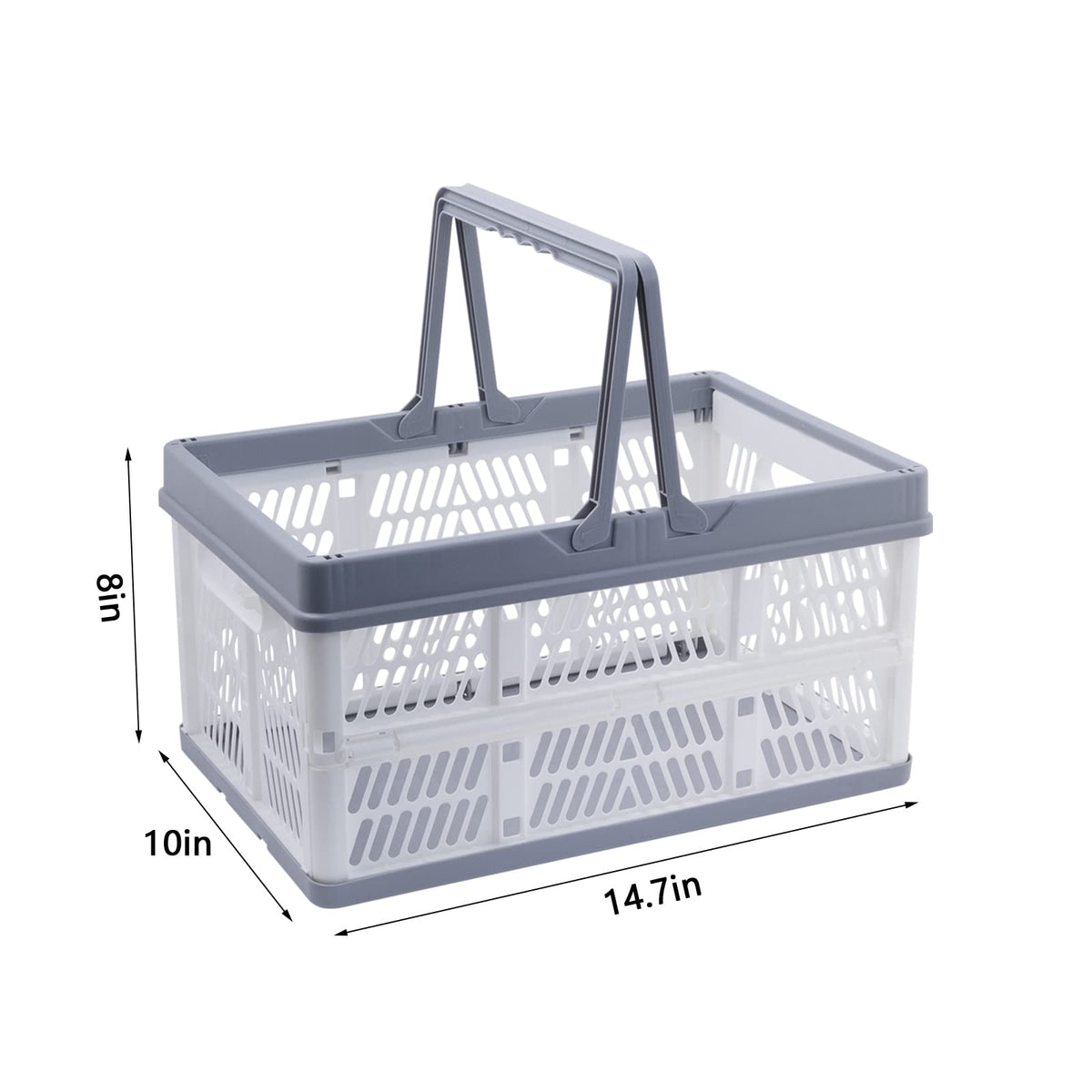 Xaztr 3 Pack Collapsible Plastic Storage Crates with Handles, Stackable - image 2