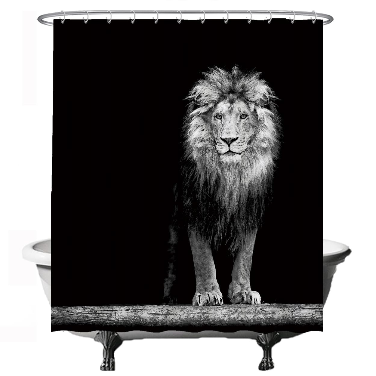 Ulticool Lion Head Shower Curtain – 180x200cm Mould-Proof Polyester