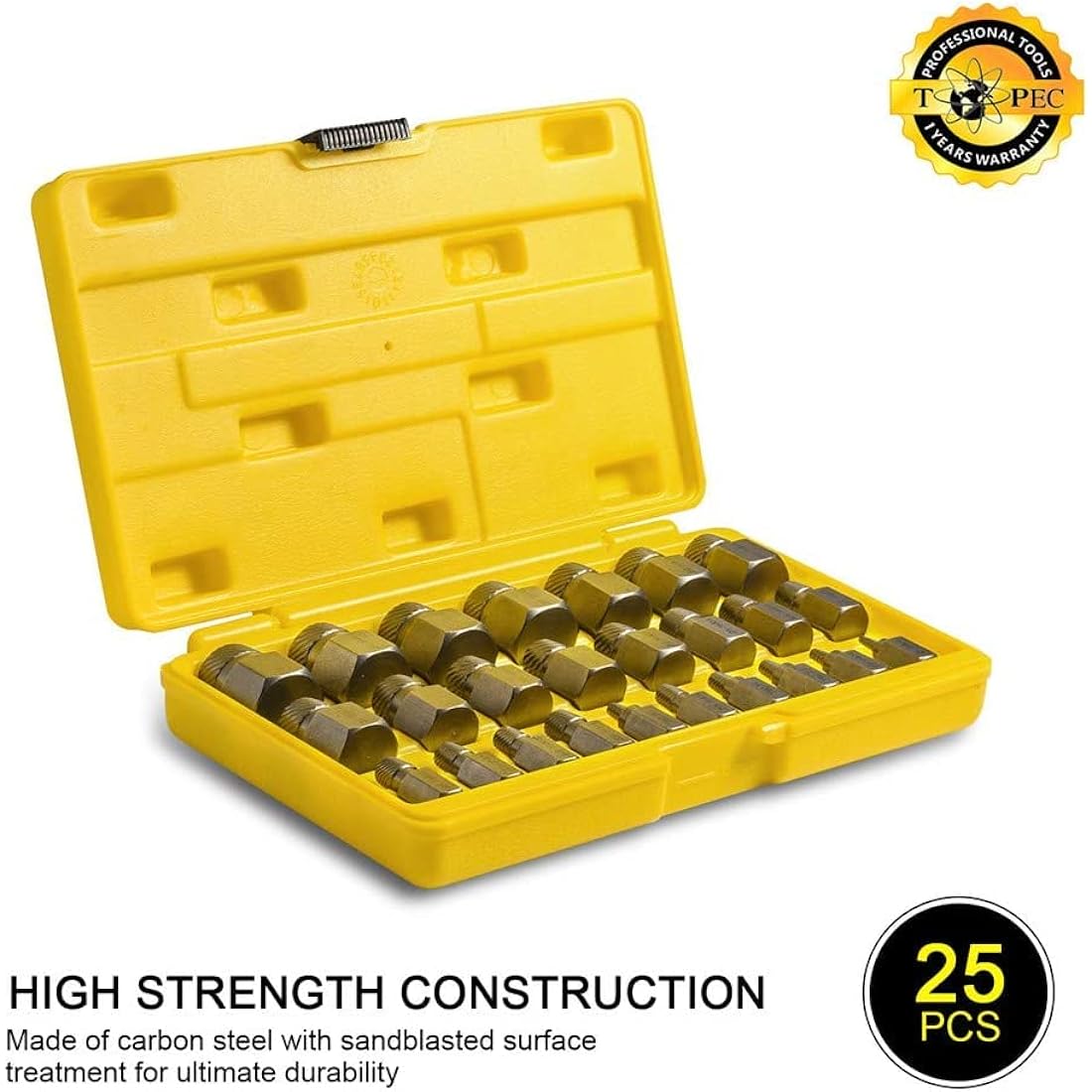 LANNIU 25Pcs Screw Extractor Set | High Carbon Steel Bolt Remover Kit