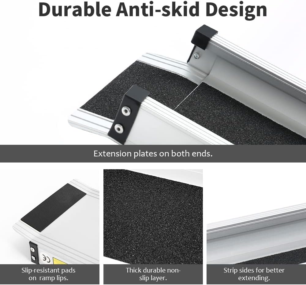 Gardhom 5FT Telescopic Wheelchair Ramps | 272KG Aluminum Portable Pair