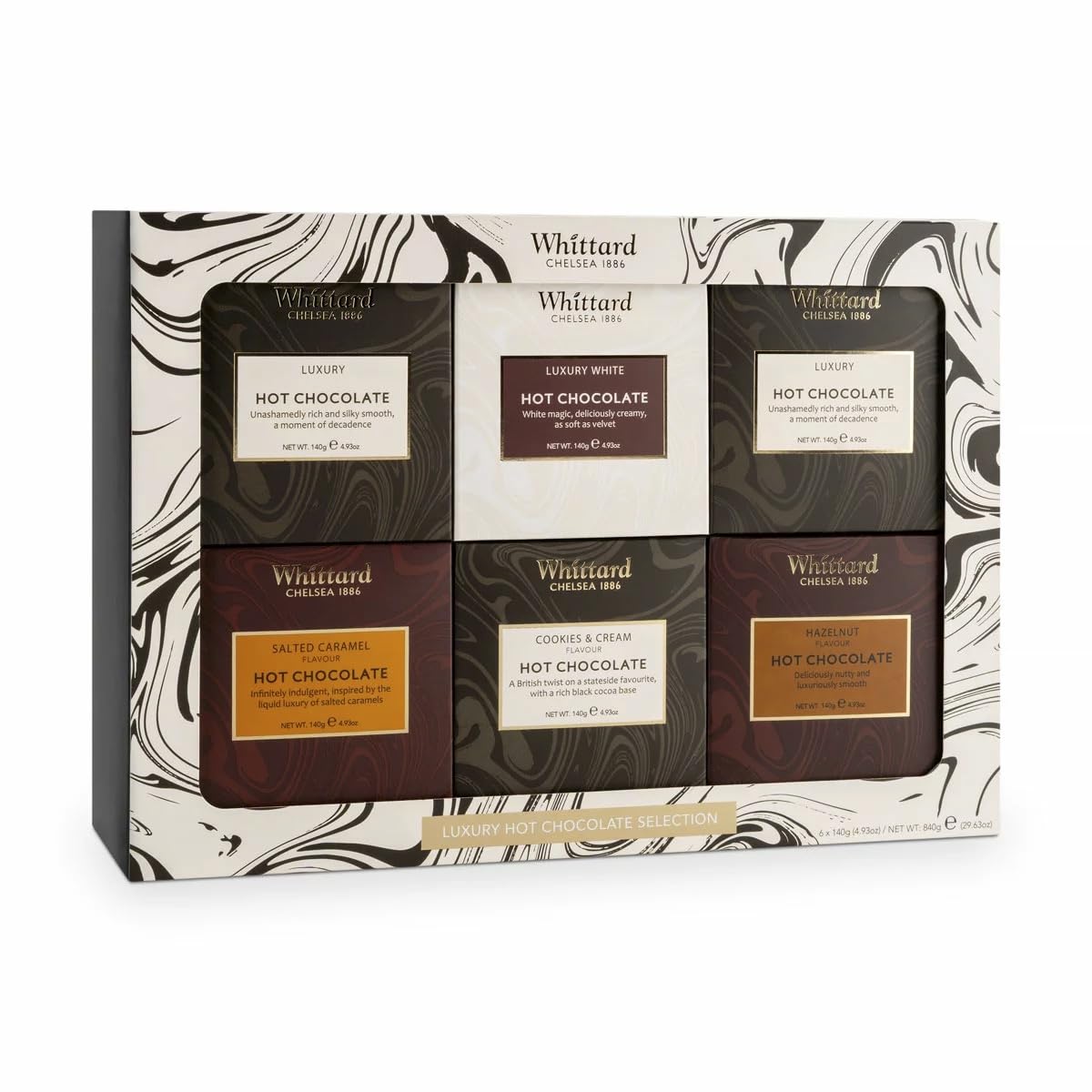 Whittard of Chelsea Hot Chocolate Gift Set - 6 Flavours, 6 x 140g