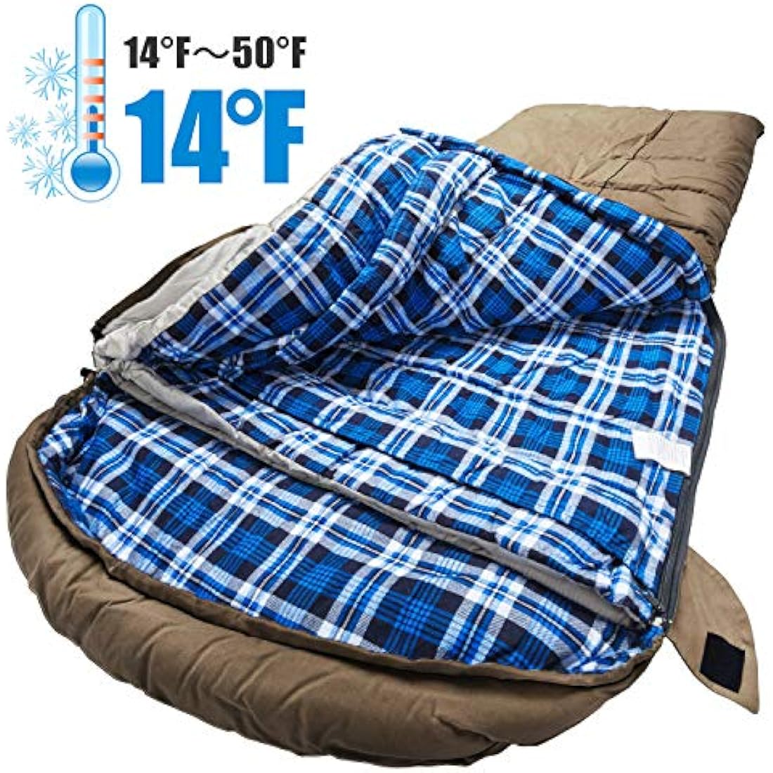 MCOTA Canvas Winter Sleeping Bag | 0 Degree Flannel Lined Big and Tall
