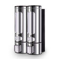 ILIKEPOW Wall Mount Soap Dispenser | 2x400ml Chrome ABS Shower Dispenser