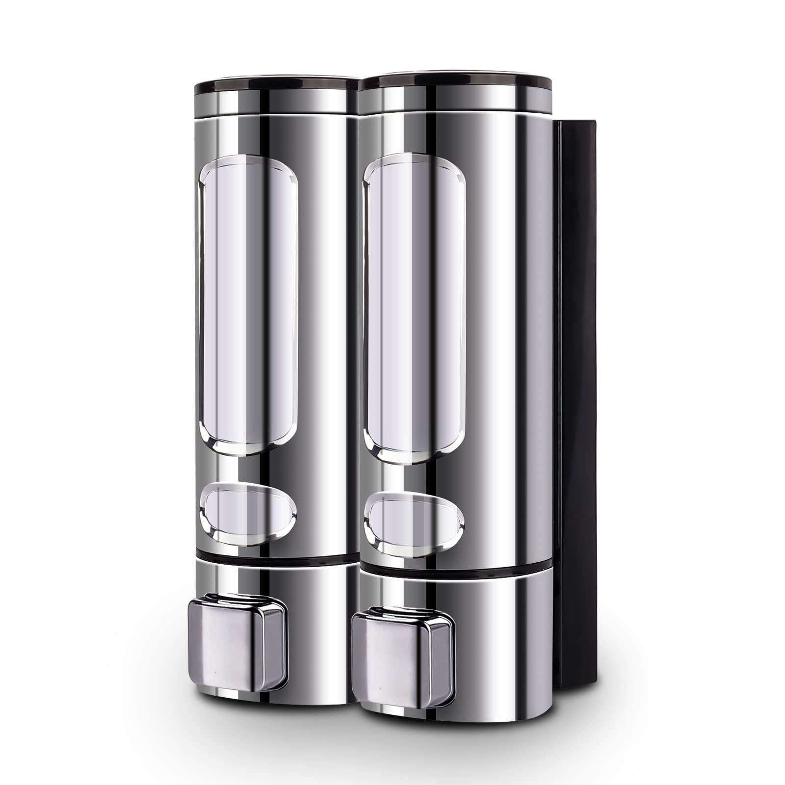 ILIKEPOW Wall Mount Soap Dispenser | 2x400ml Chrome ABS Shower Dispenser