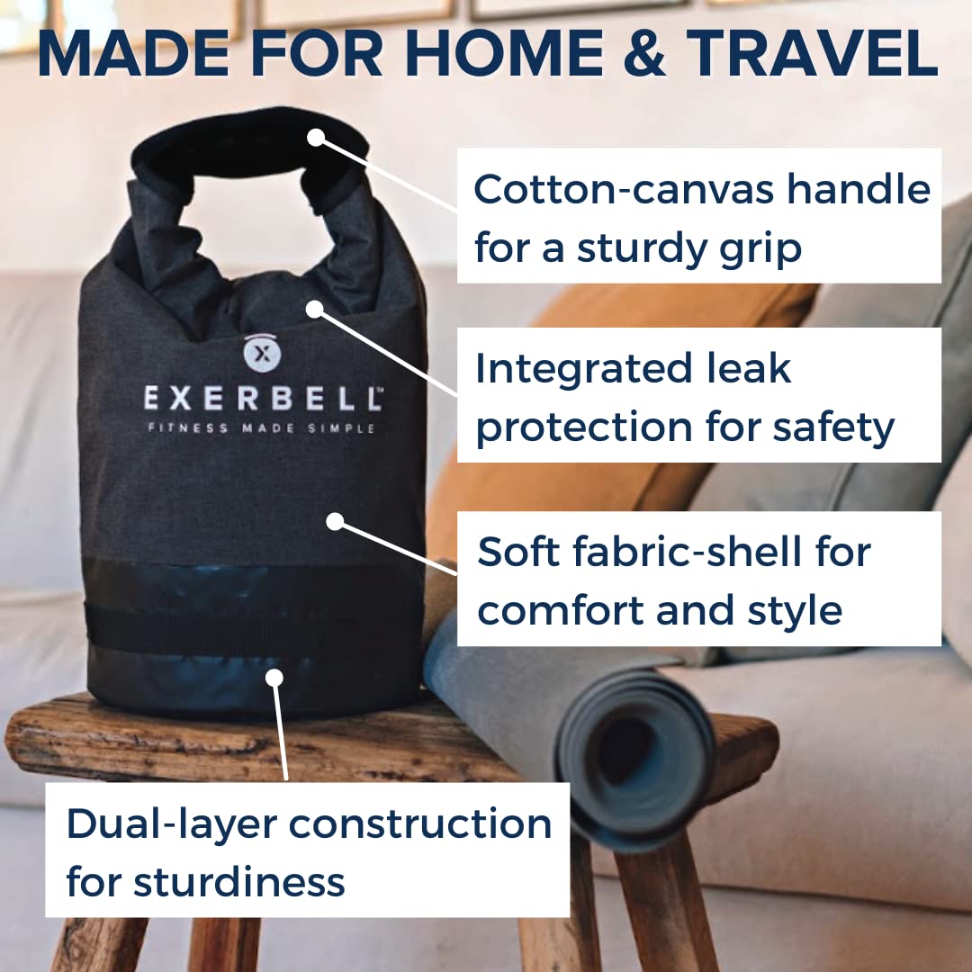 Exerbell Foldable Adjustable Kettlebell Set - 2-14kg Grey Sandbag