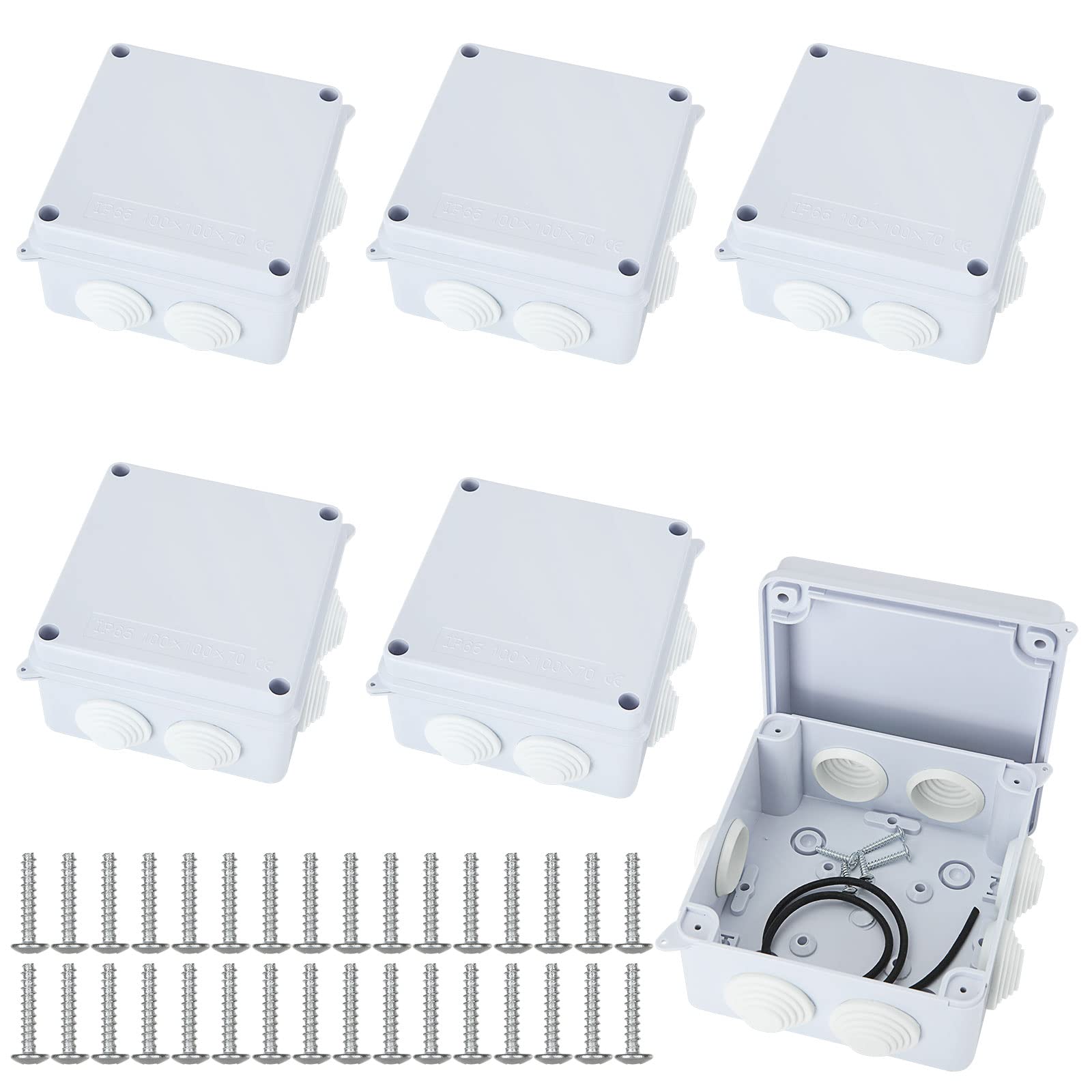 GOYADA 6-Pack Waterproof Junction Box IP65 | 100x100x70mm ABS Enclosure