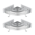 GERUIKE Shower Corner Shelf | 2-Pack No-Drill Adhesive Caddy – Silver