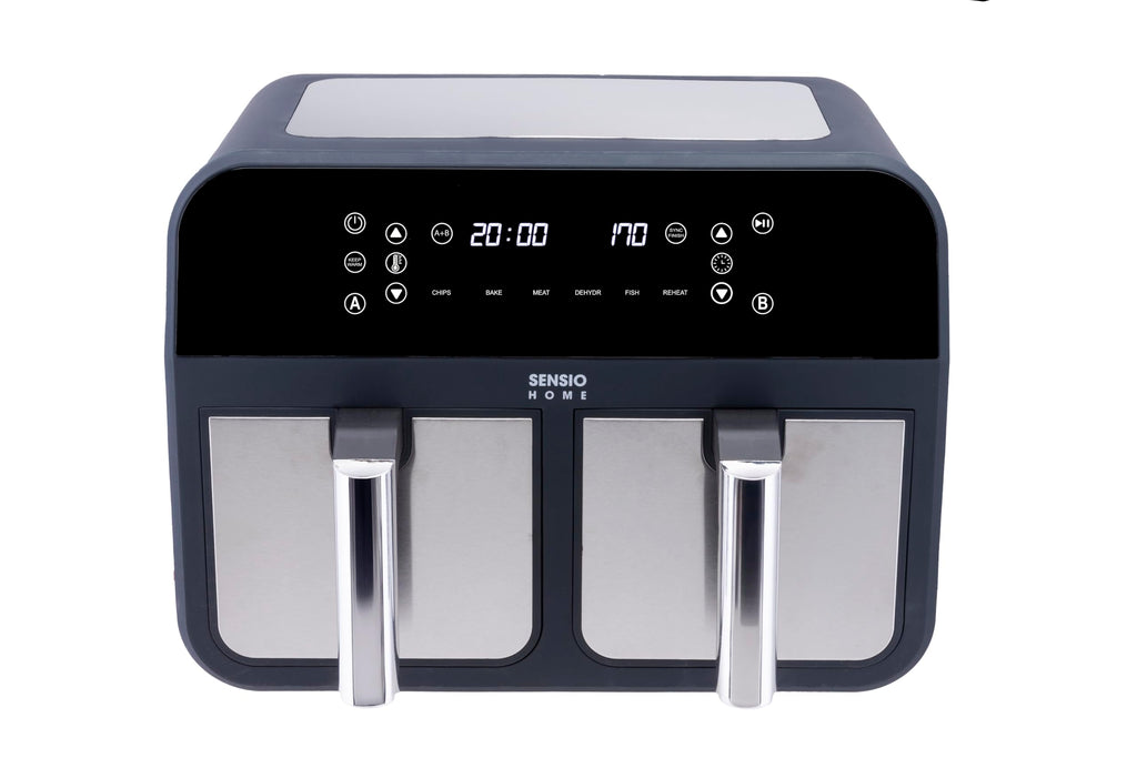 Sensio Home Dual Basket Air Fryer | 8L 8-in-1 Digital Smart Sync Finish