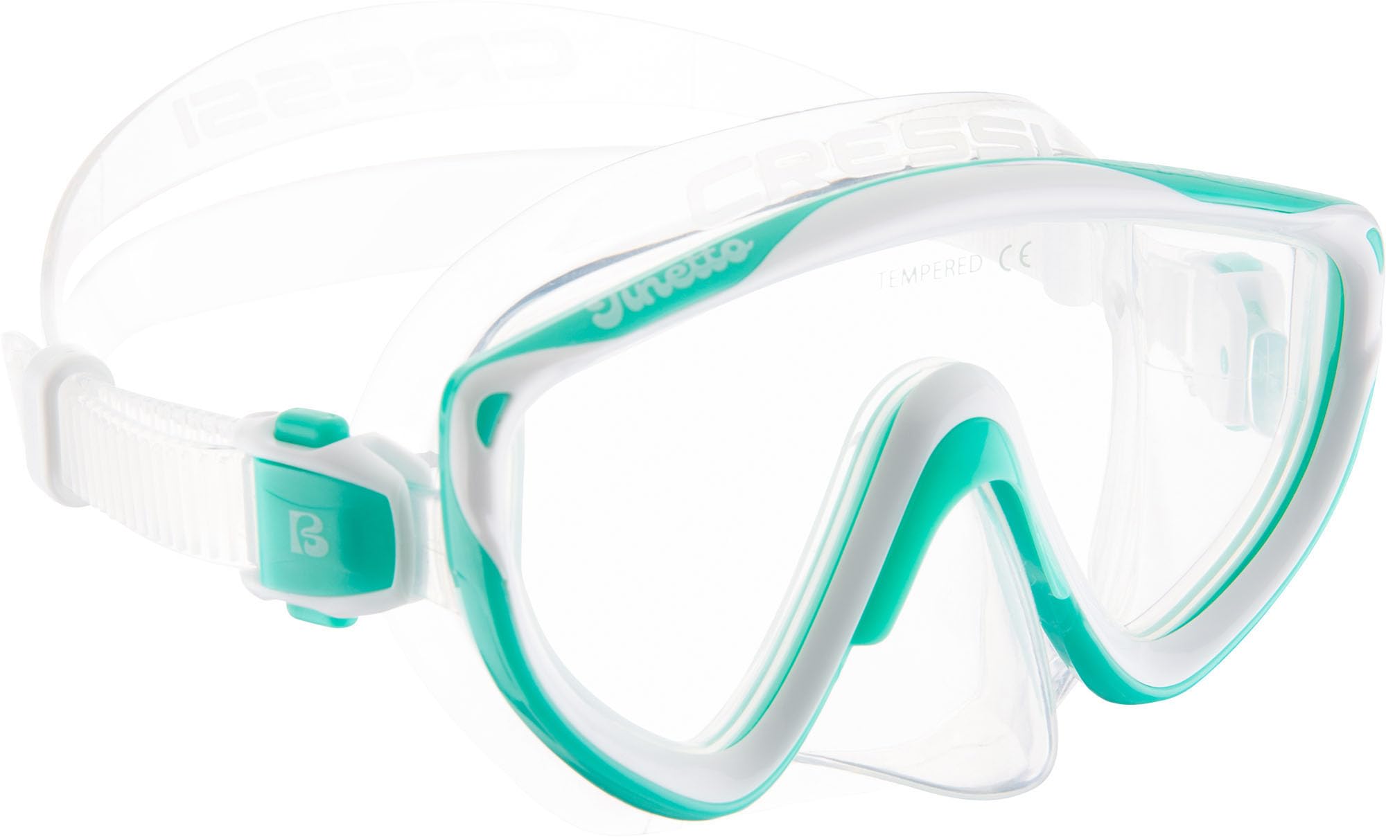Cressi Kids Tinetto Rocks Dry Snorkeling Set | Aqua Green/White | S/M