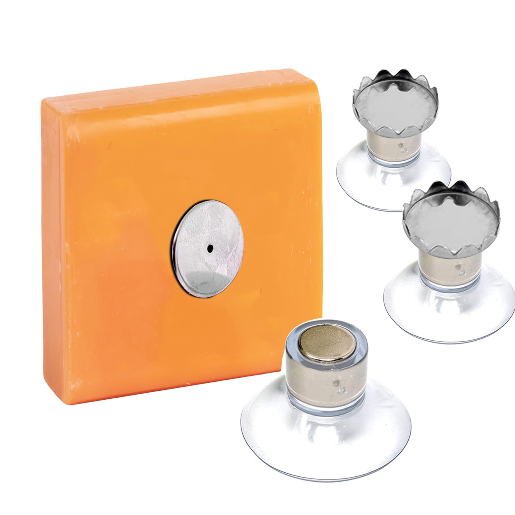 Magnetic Soap Holder Pack of 3 – No-Drill Suction Cup Mount