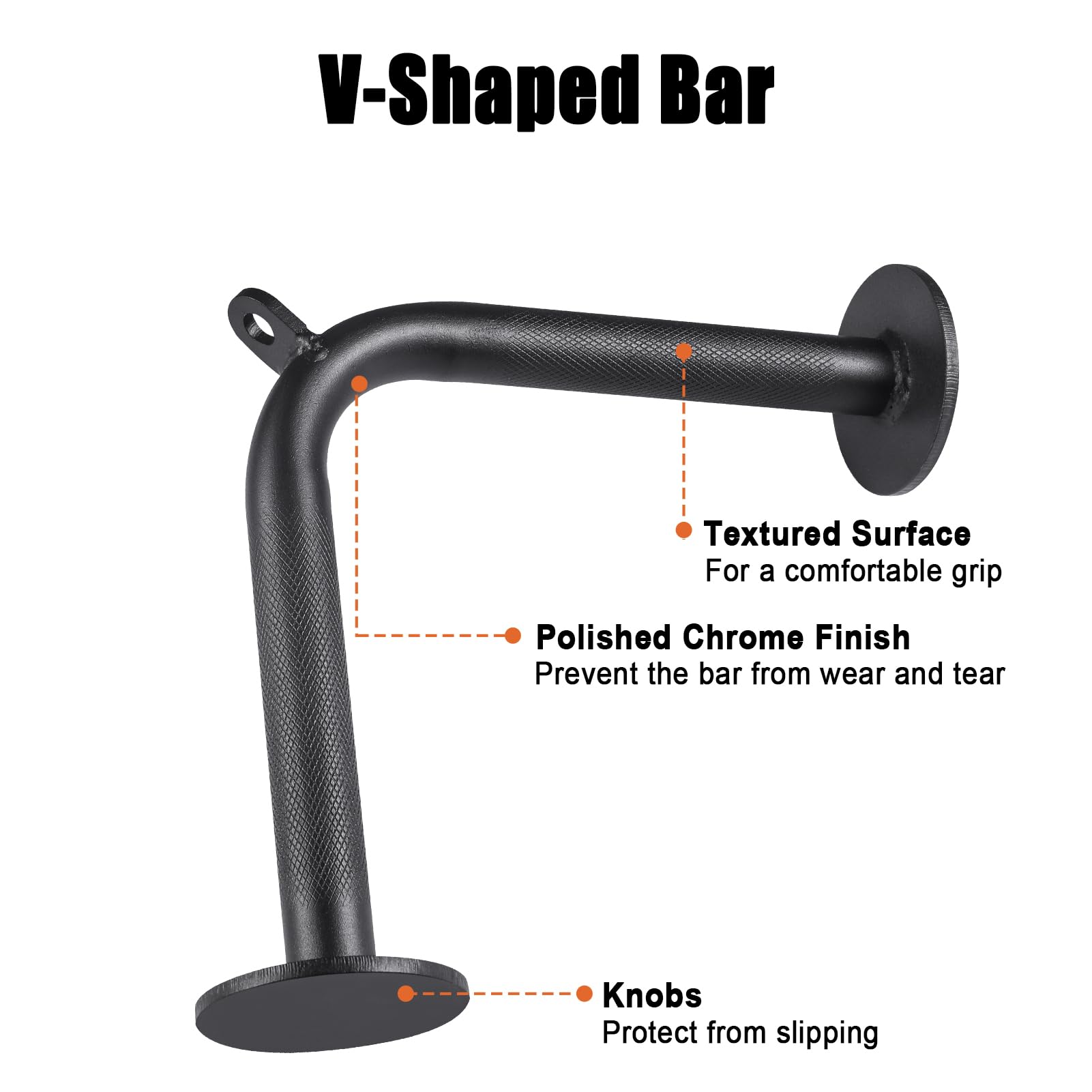 SERTT 4-Piece Cable Machine Attachment Set for Home Gym | Steel LAT Bar