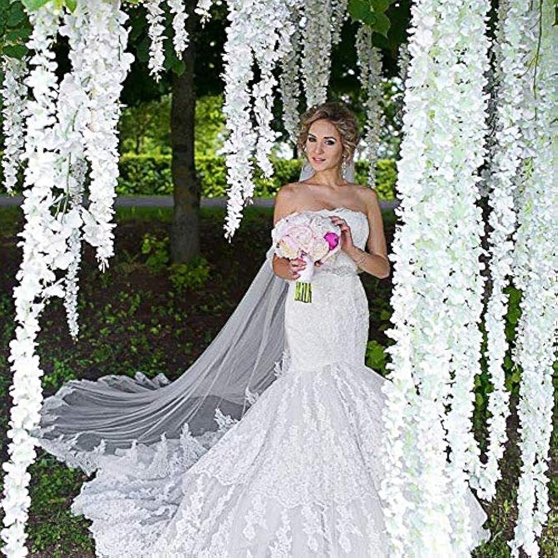 Veryhome 12-Piece Artificial Wisteria Hanging Garland | 3.6ft Silk Vines