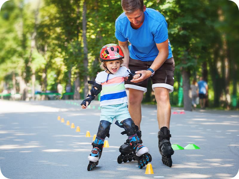 Meteor Kids Adjustable Inline Skates - ABEC 7 Roller Blades - Blue, S 30-33