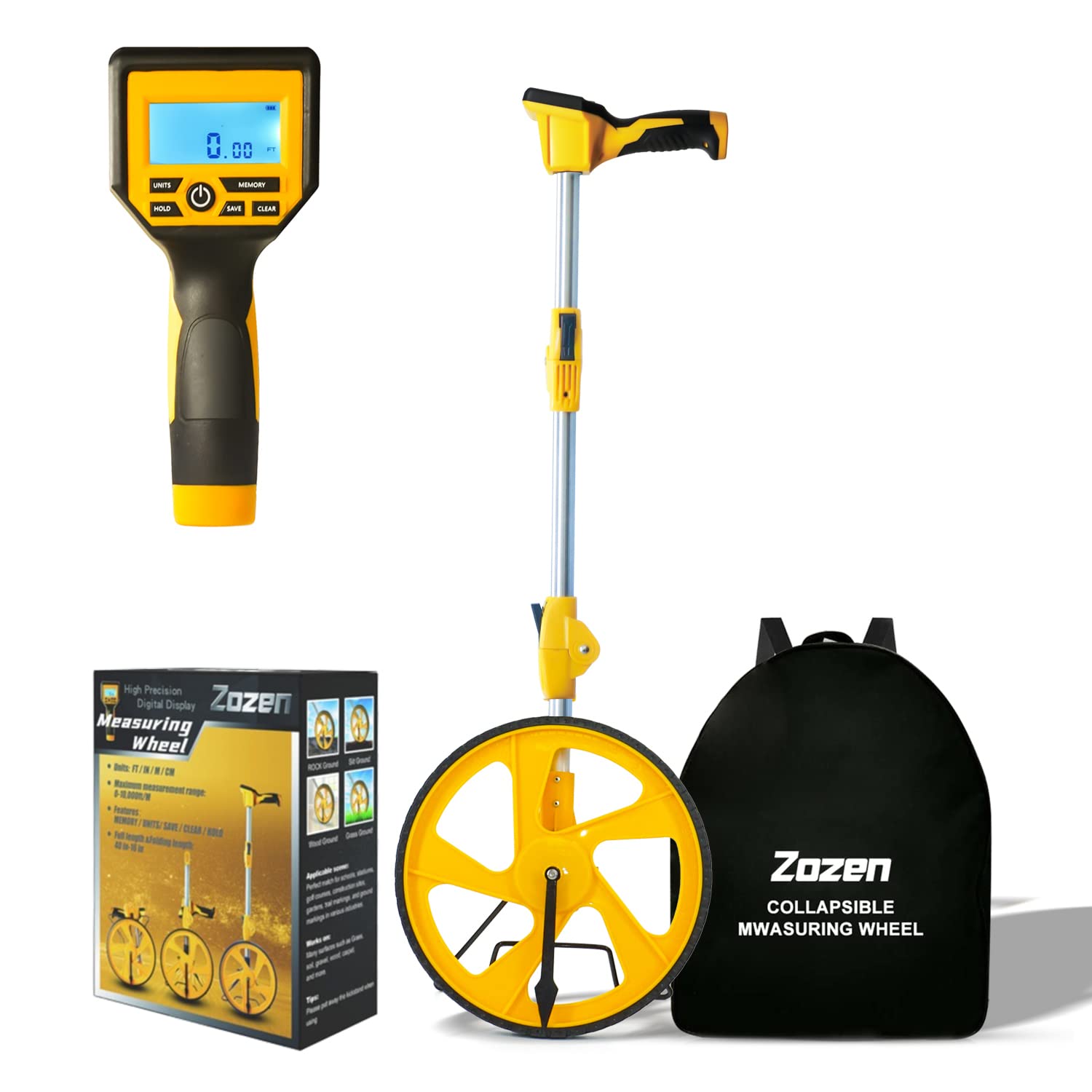 Zozen Digital Measuring Wheel – Foldable Distance Meter with Backlit LCD