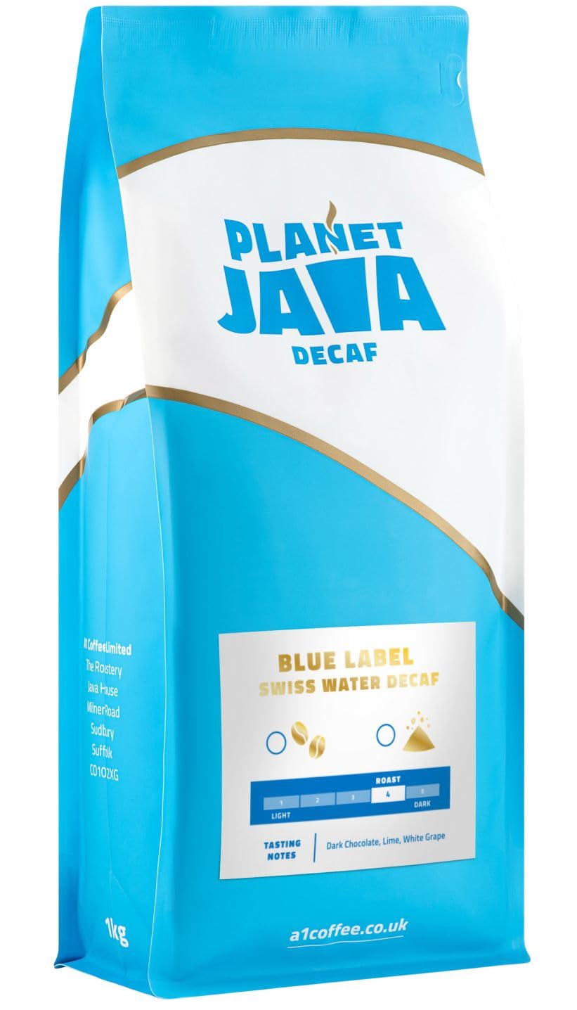 Planet Java Swiss Water Decaf Ground Coffee – 1kg Medium Roast Arabica