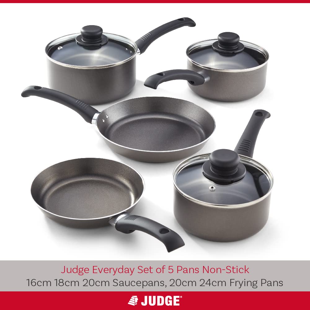 Judge Everyday 5-Piece Non-Stick Cookware Set | Saucepans & Frying Pans