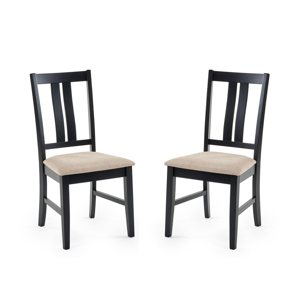 Julian Bowen Hilton Dining Chairs, Set of 2, Black - H96 x W49 x D53cm