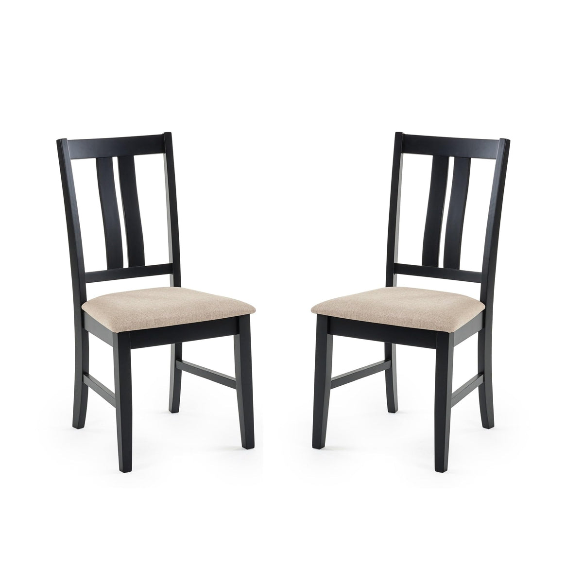 Julian Bowen Hilton Dining Chairs, Set of 2, Black - H96 x W49 x D53cm