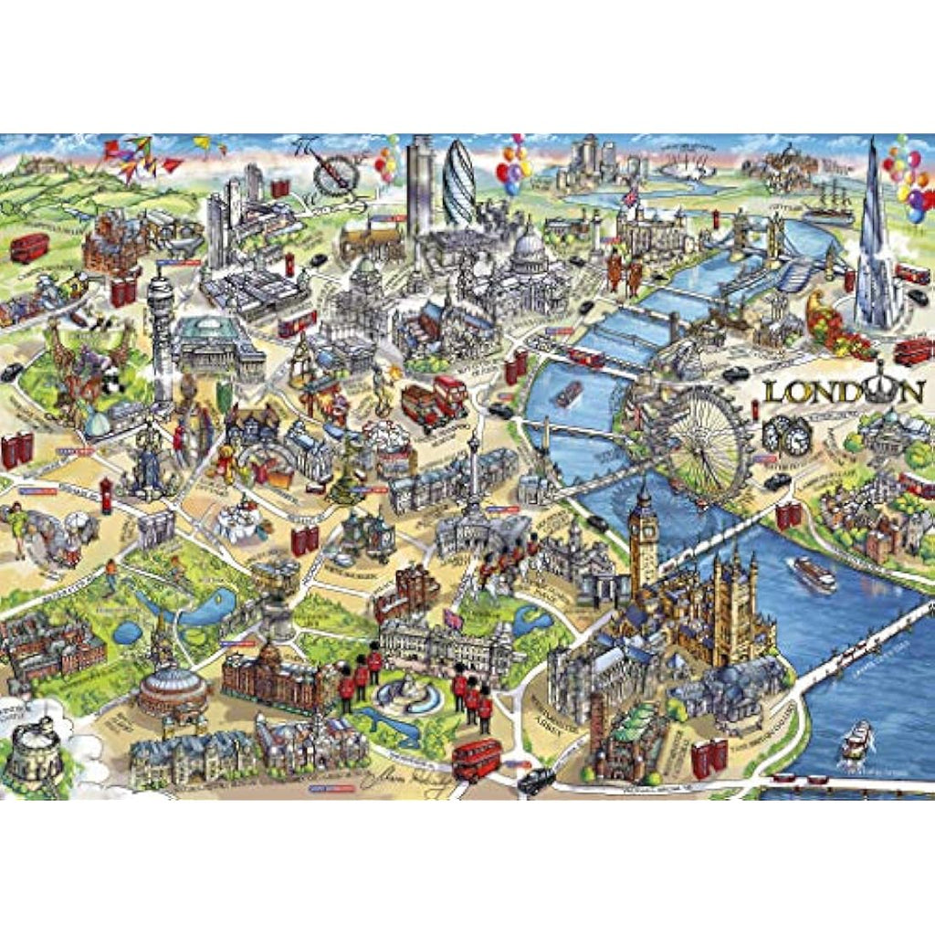 London Landmarks 1000 Piece Jigsaw Puzzle | Recycled Map Puzzle
