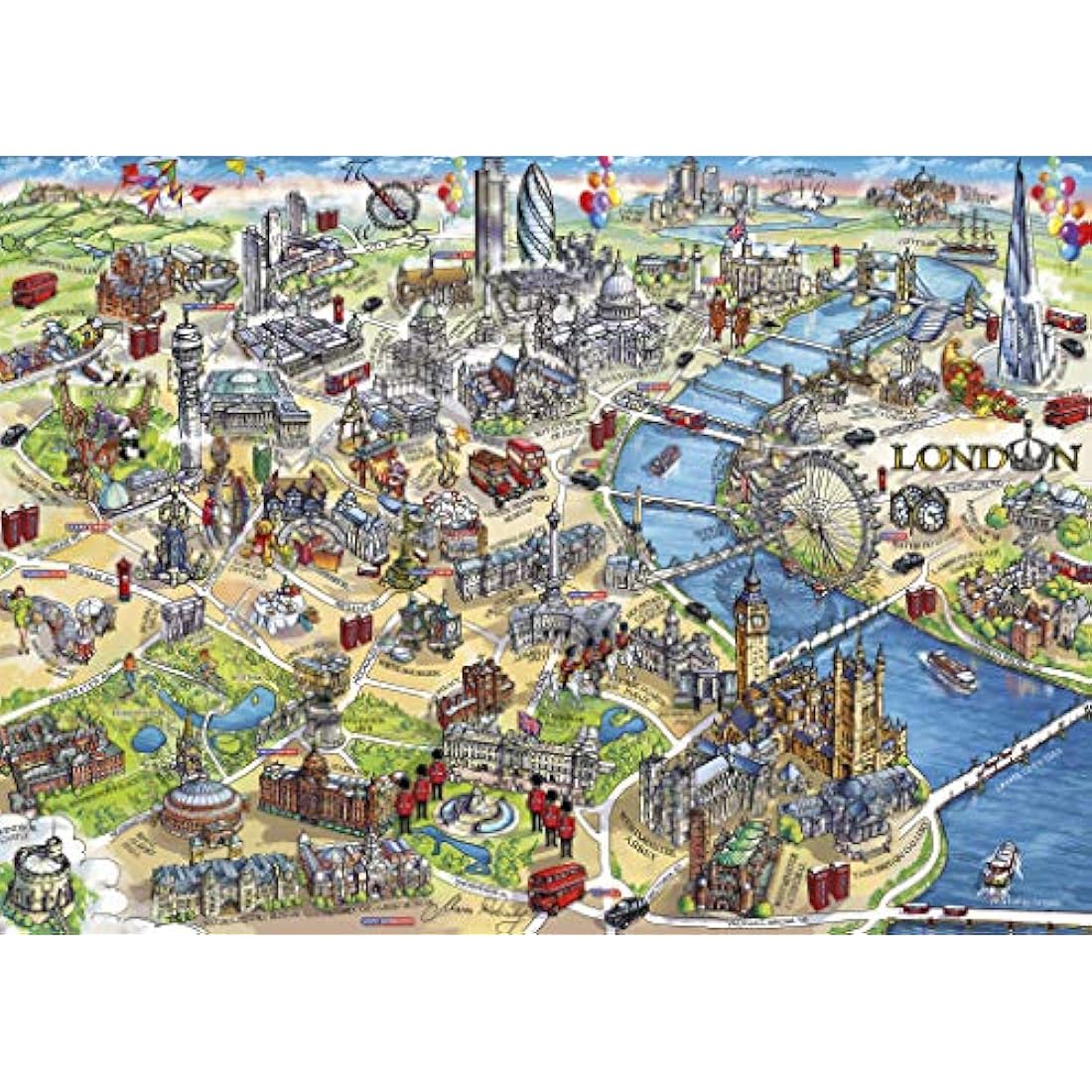 London Landmarks 1000 Piece Jigsaw Puzzle | Recycled Map Puzzle
