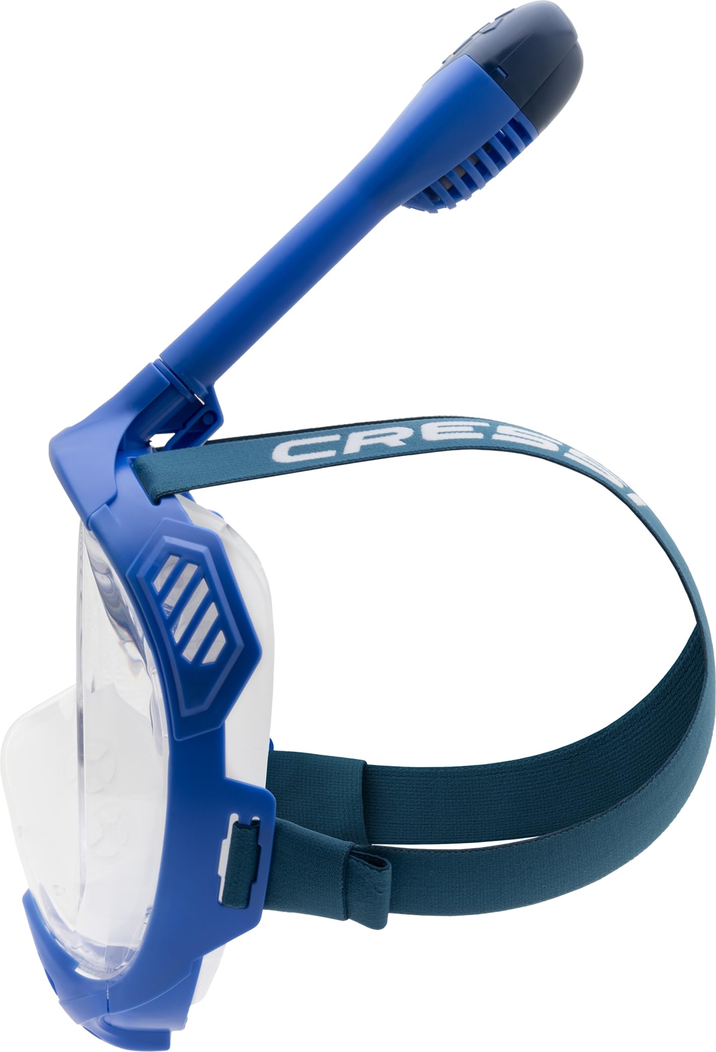 Cressi Java Full Face Snorkel Mask – Anti-Fog Silicone – Blue/Navy, S/M