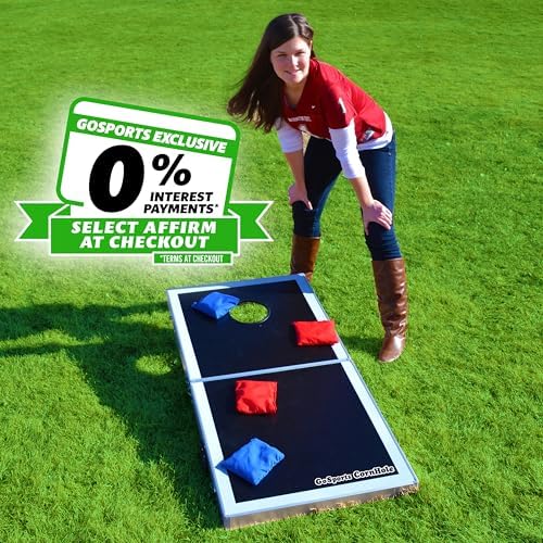 GoSports Aluminum Cornhole Game Set – 4x2 ft Regulation Size with 8 Bags