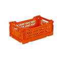AYKASA Folding Crate, Sturdy Folding Box, Plastic, Stackable, Orange, Mini 27 x 17 x 11 cm - image 1
