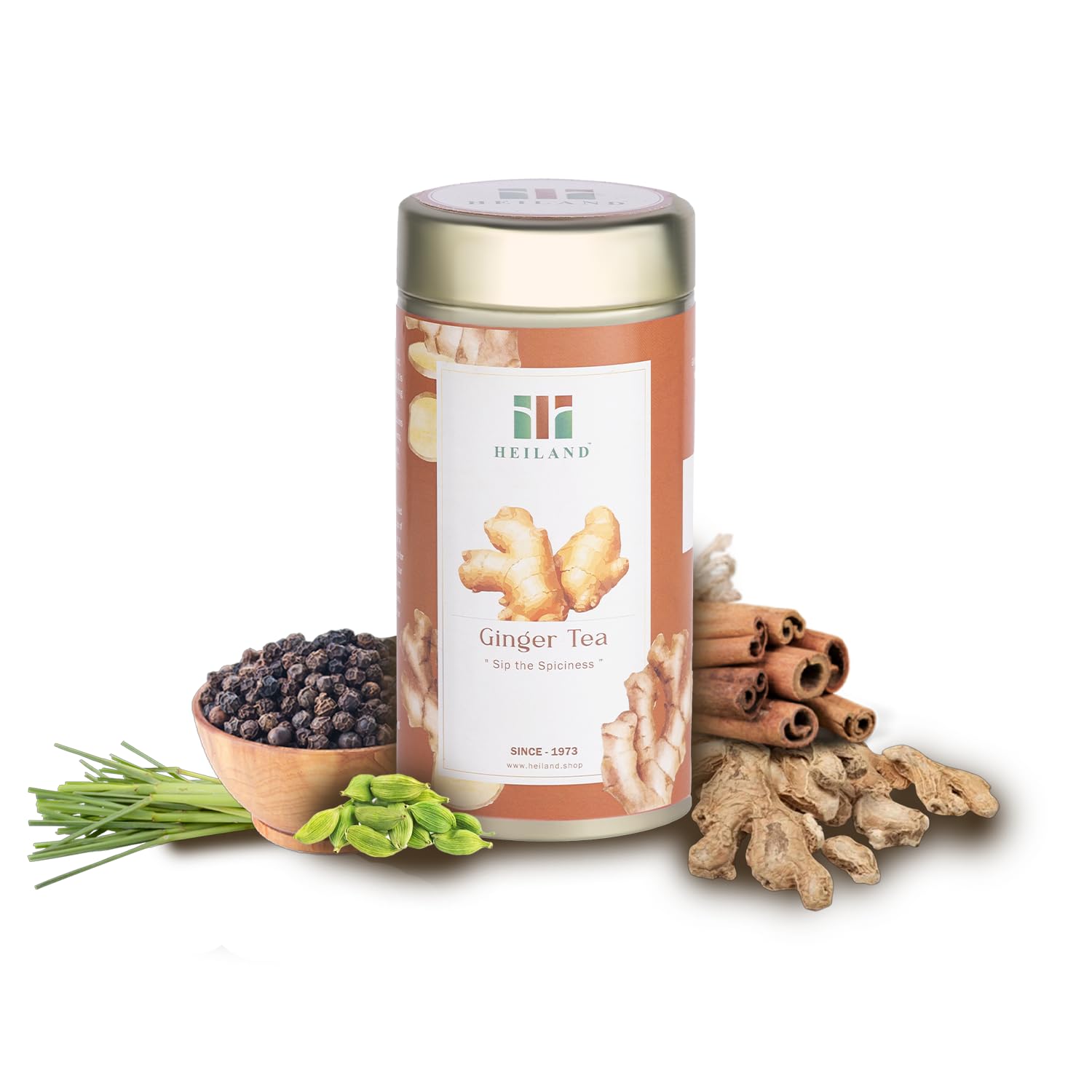 HEILAND Lemon Grass Ginger Herbal Loose Leaf Tea - Vegan & Caffeine-Free