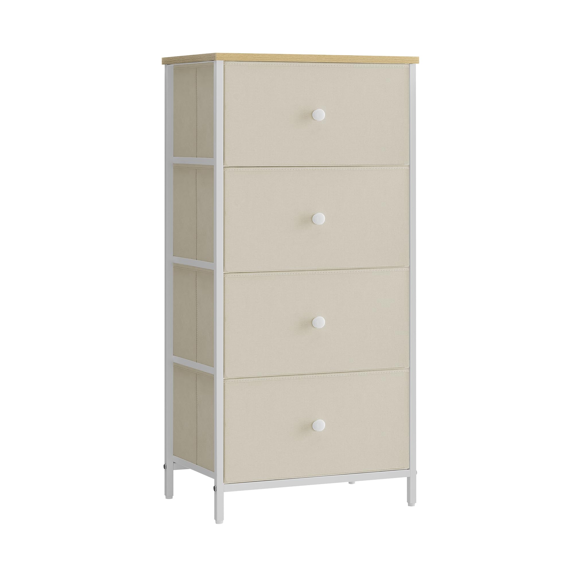 SONGMICS 4-Drawer Fabric Dresser – Tall Slim Storage Unit for Bedroom