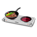 CUSIMAX 2400W Double Hot Plate | Portable Infrared Ceramic Electric Hob