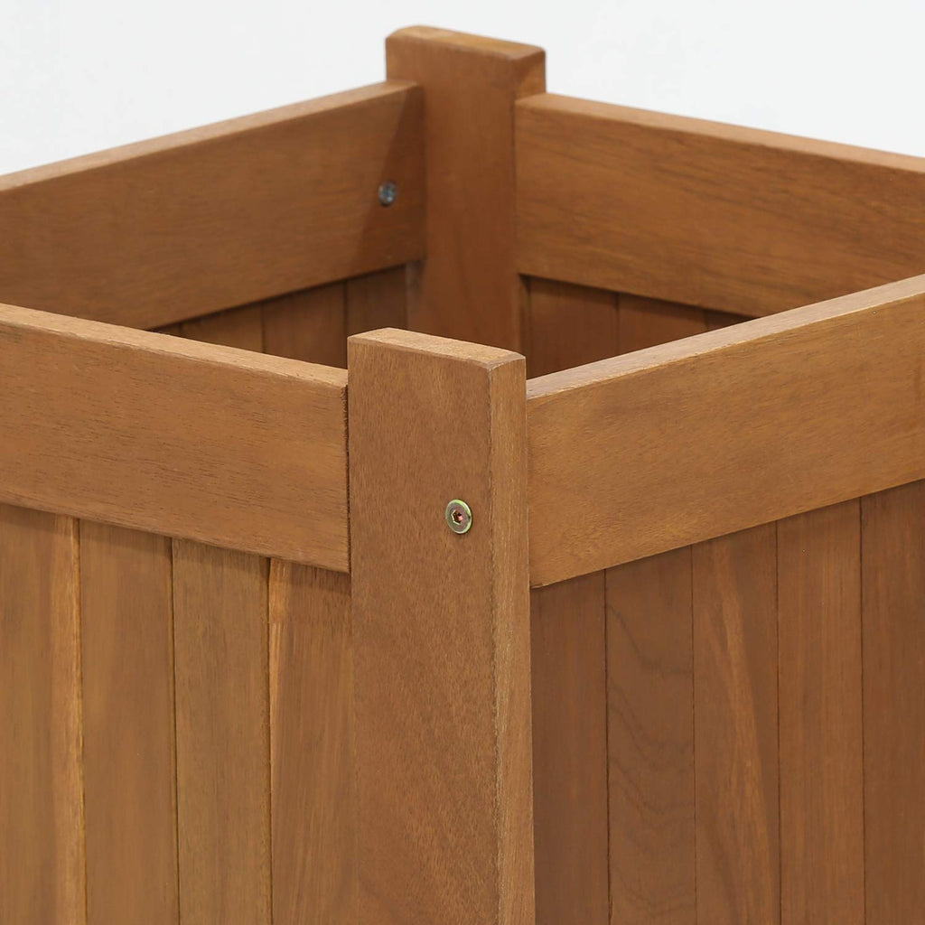 Furinno Tioman Hardwood Outdoor Planter Box Set, Teak Oil Finish, 2-Pack